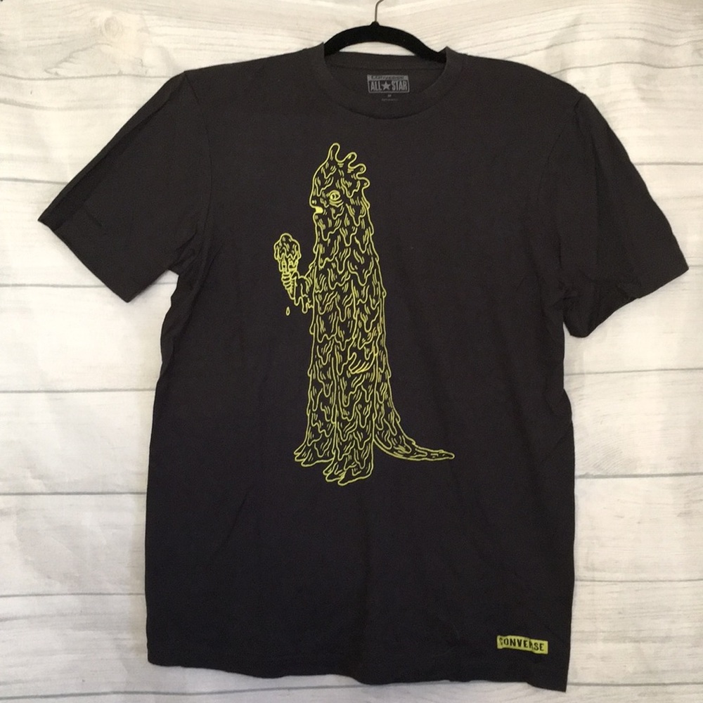 Converse Graphic T Shirt Ice cream Gray Yellow